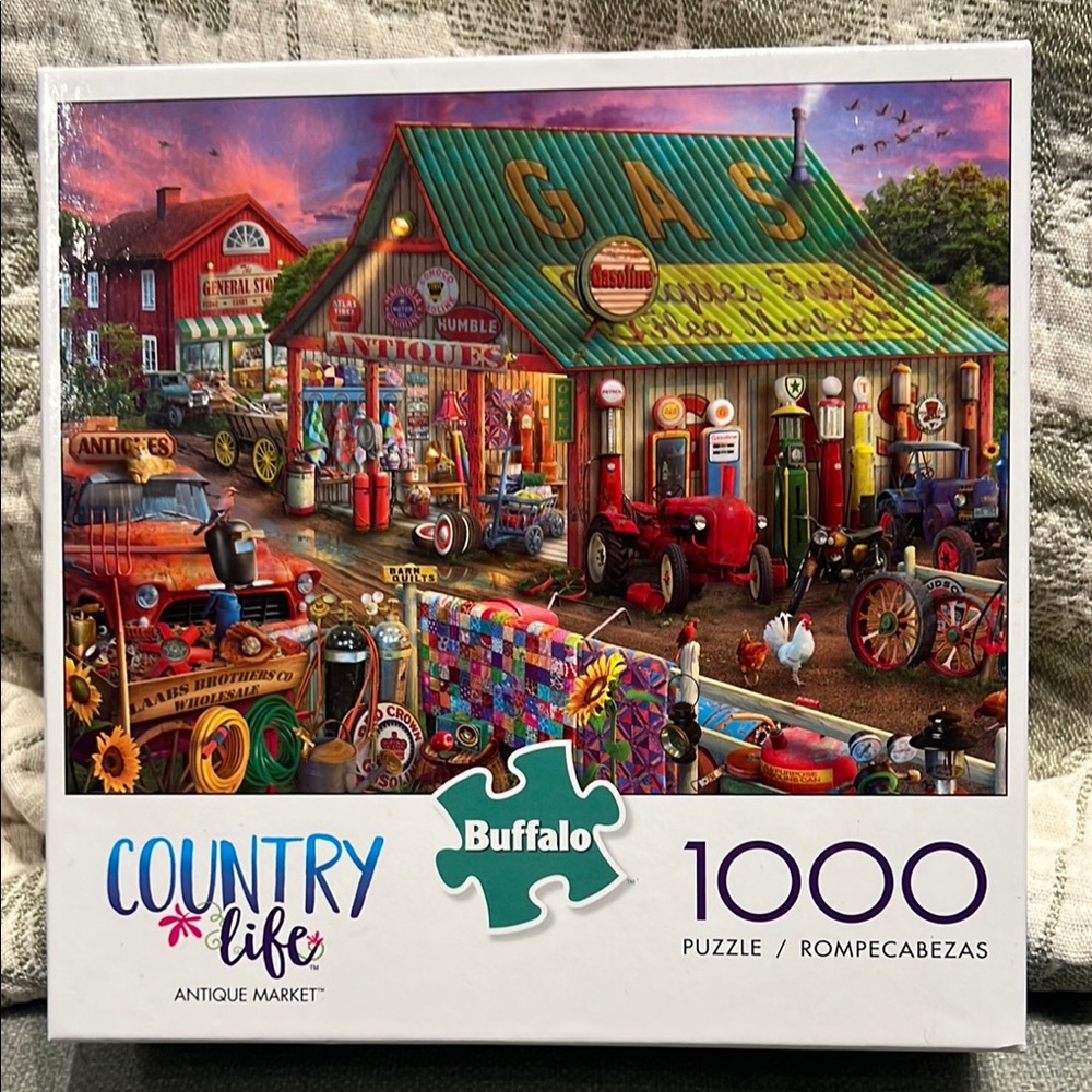 Buffalo Country Life Antique Market 1000 Piece jigsaw Puzzle SALE🔴3/$25!